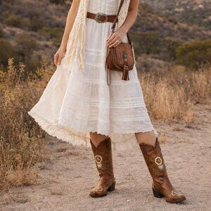 Old Gringo Bonnie Embroidered Western Cowboy Boots Floral Snip Toe Rhinestones